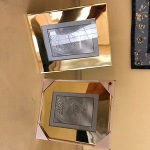 Two brass 5x7 picture frames